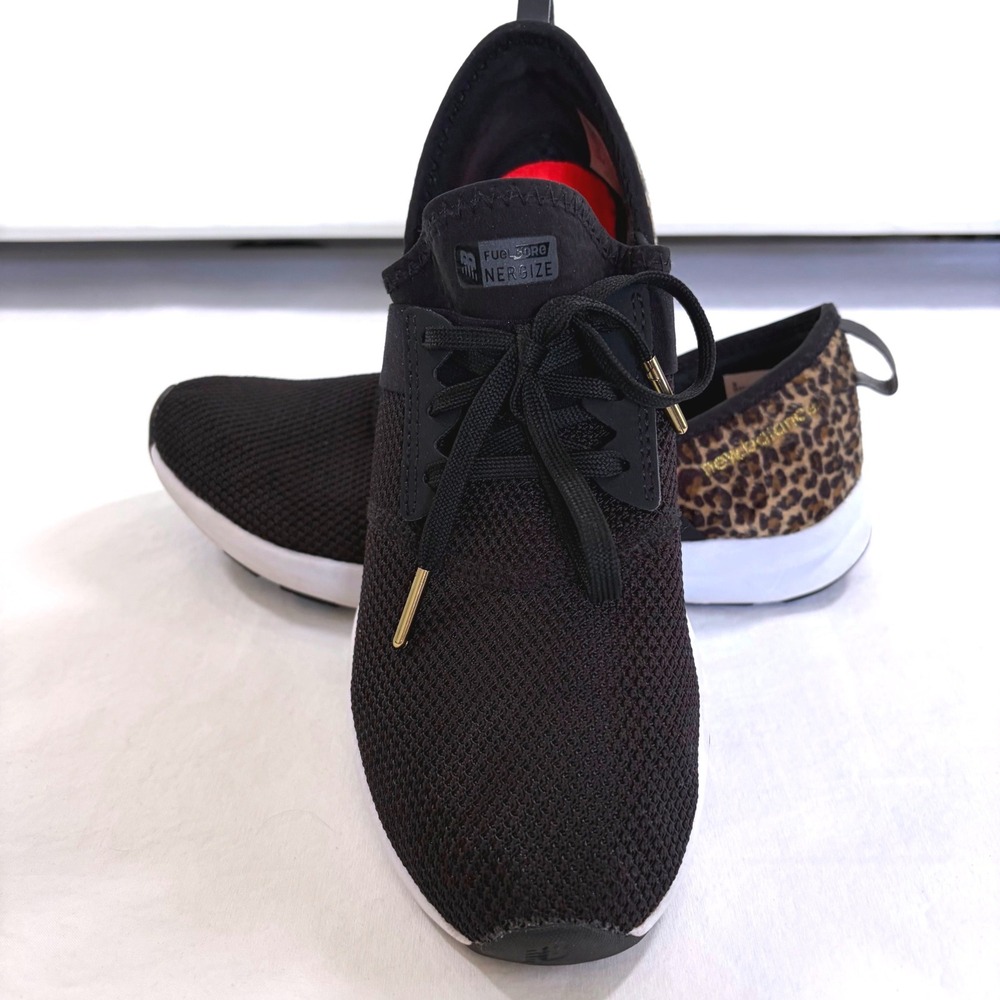 new balance fuelcore nergize V1 womens size 9.5 black leopard print sneakers